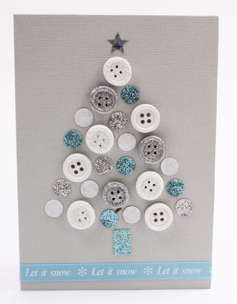 DIY Button Tree Christmas Card
