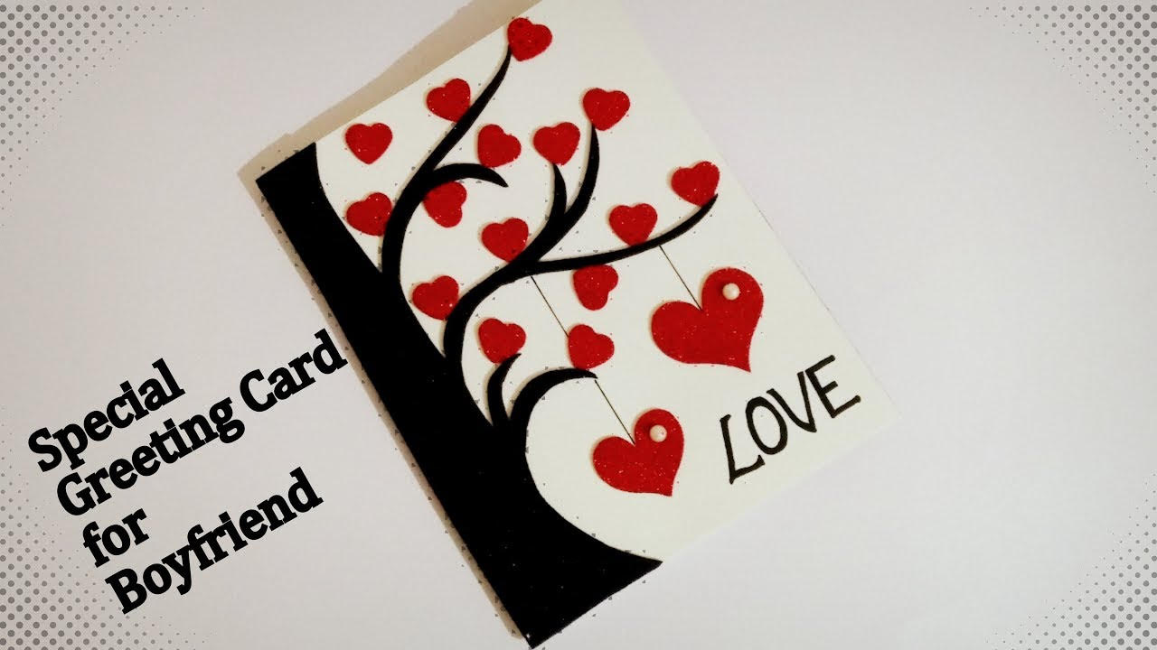 Heart Hanging Birthday Card For Boyfriend