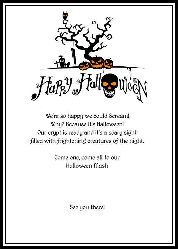 Free Halloween Invitations to Print 1