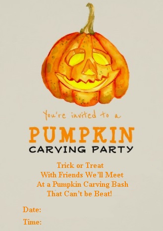 Funny Pumpkin Carving Party Invitation Card 1