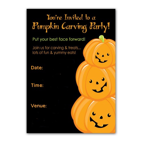 Pumpkin Carving Party Invitations 1