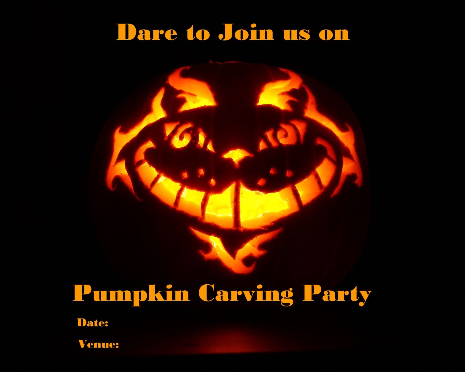 Scary Pumpkin Carving Invitation 3