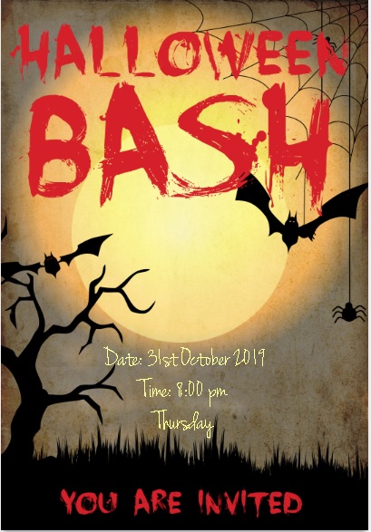 Simple Halloween Party Invitation Card