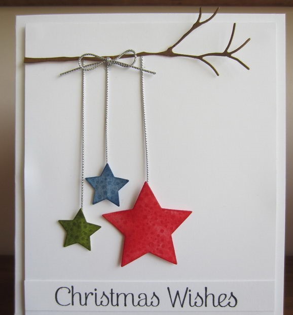 Hanging stars Christmas card