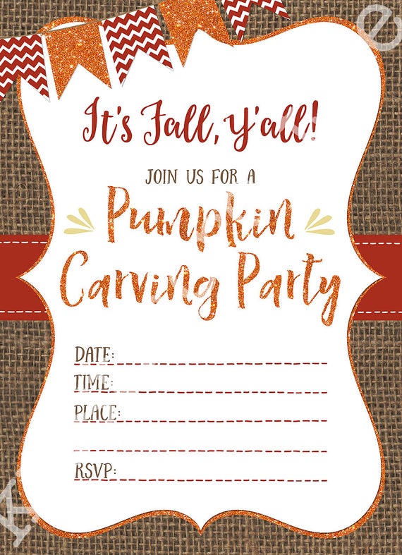 Pumpkin Carving Party Invites