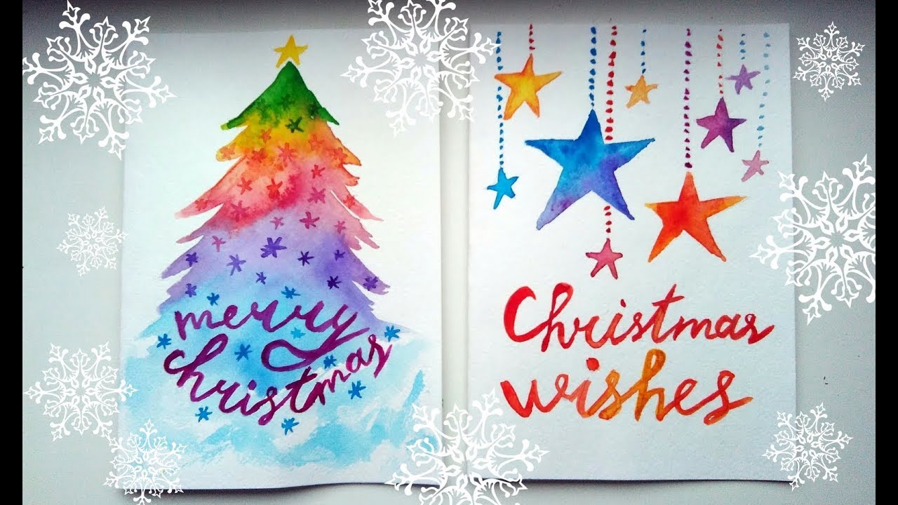 Water color Christmas card