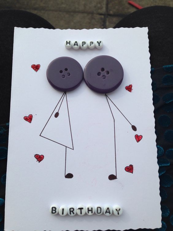 Button Birthday card for boyfriend