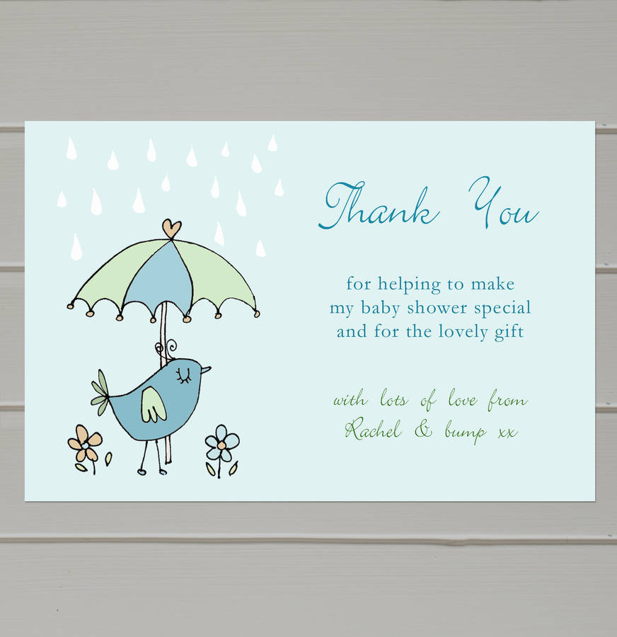 Thank you baby shower wording card