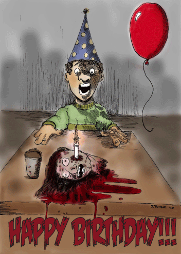 horor theme birthday card