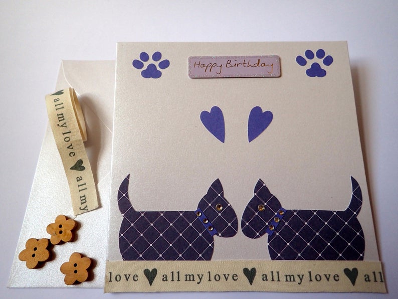 Handmade dog birthday card