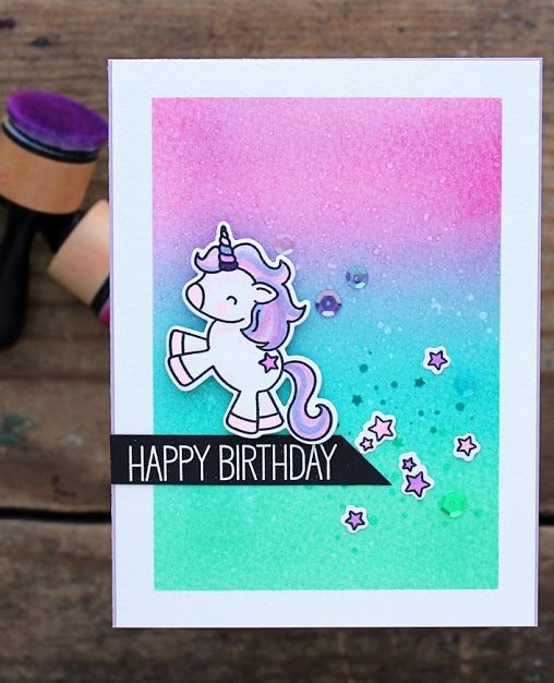 easy unicorn birthday card idea