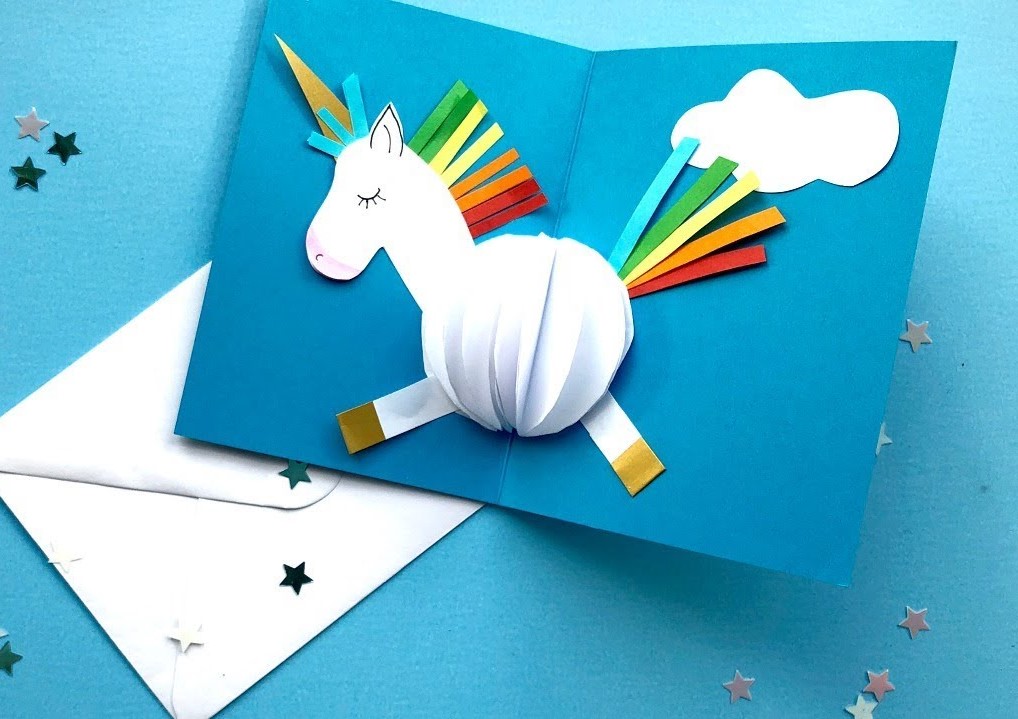 popup unicorn card idea