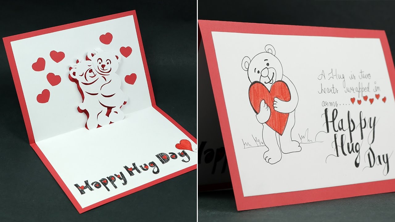 Hug Day Wishes Handmade Card 1